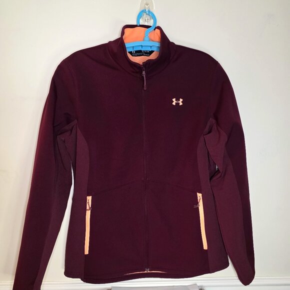 Under Armour Coldgear Infrared Fitted Women's Full Zip Maroon Jacket Size XL - Picture 1 of 6